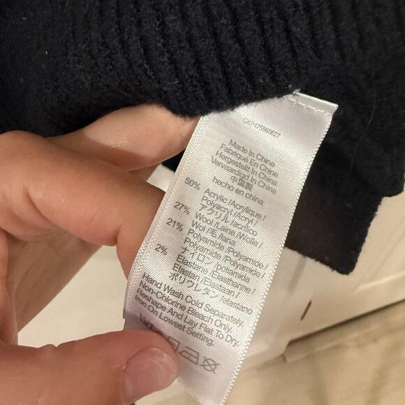 Madewell Donegal Belmont Mockneck Sweater Black Coziest Yarn K5425 Size XS - Picture 7 of 7